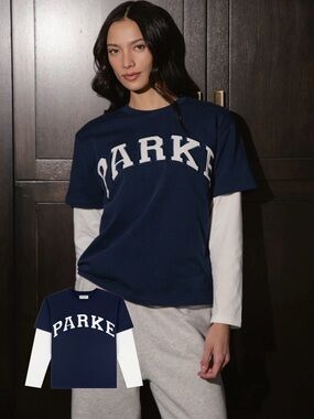 NWB - PARKE Layered Varsity Long Sleeve Shirt - Size - L/XL - SOLD OUT ONLINE